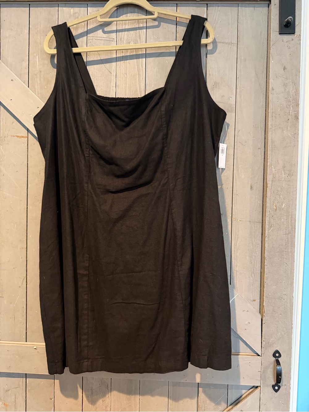 Old Navy Black Sleeveless Mini Dress with Draped Neckline
